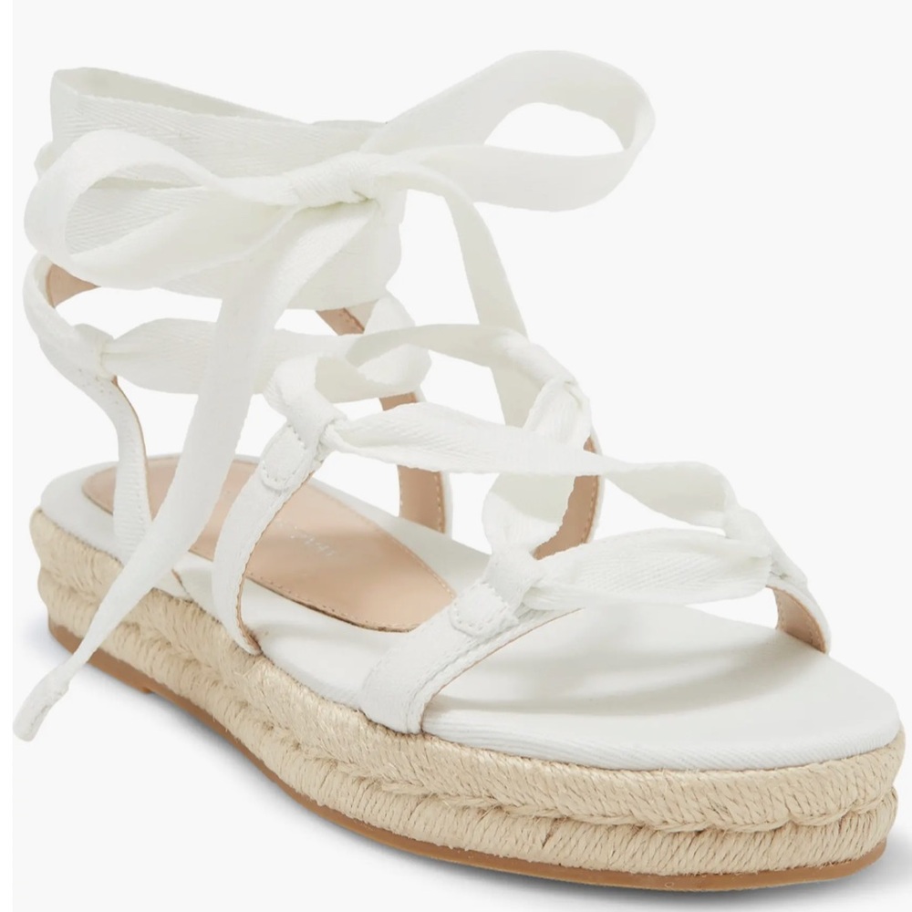 🌹STUART WEITZMAN🌹 Espadrille Flat Sandal In White Size: 6